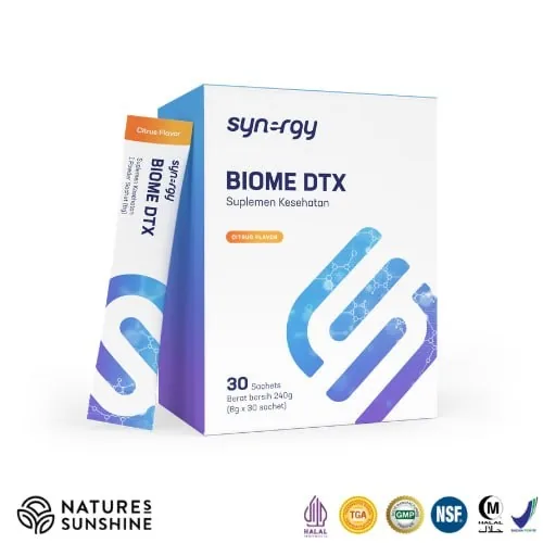 Biome DTX: suplemen kesehatan box isi 30 sachet